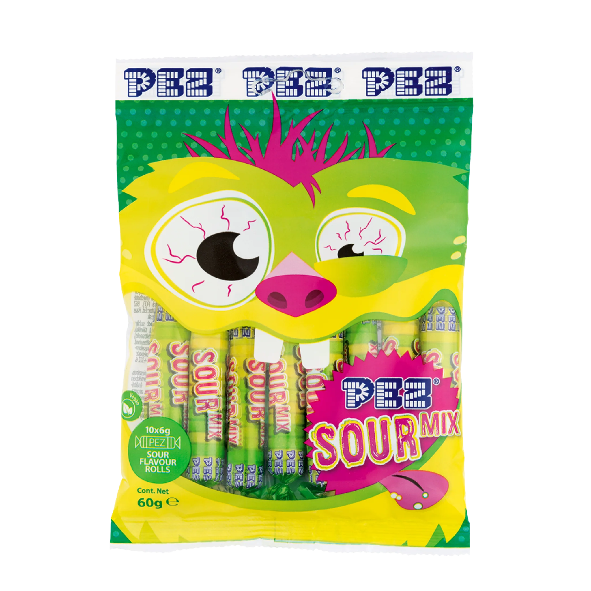 PEZ Beutel Sour Mix-Rollen 6g (10 Stk.)