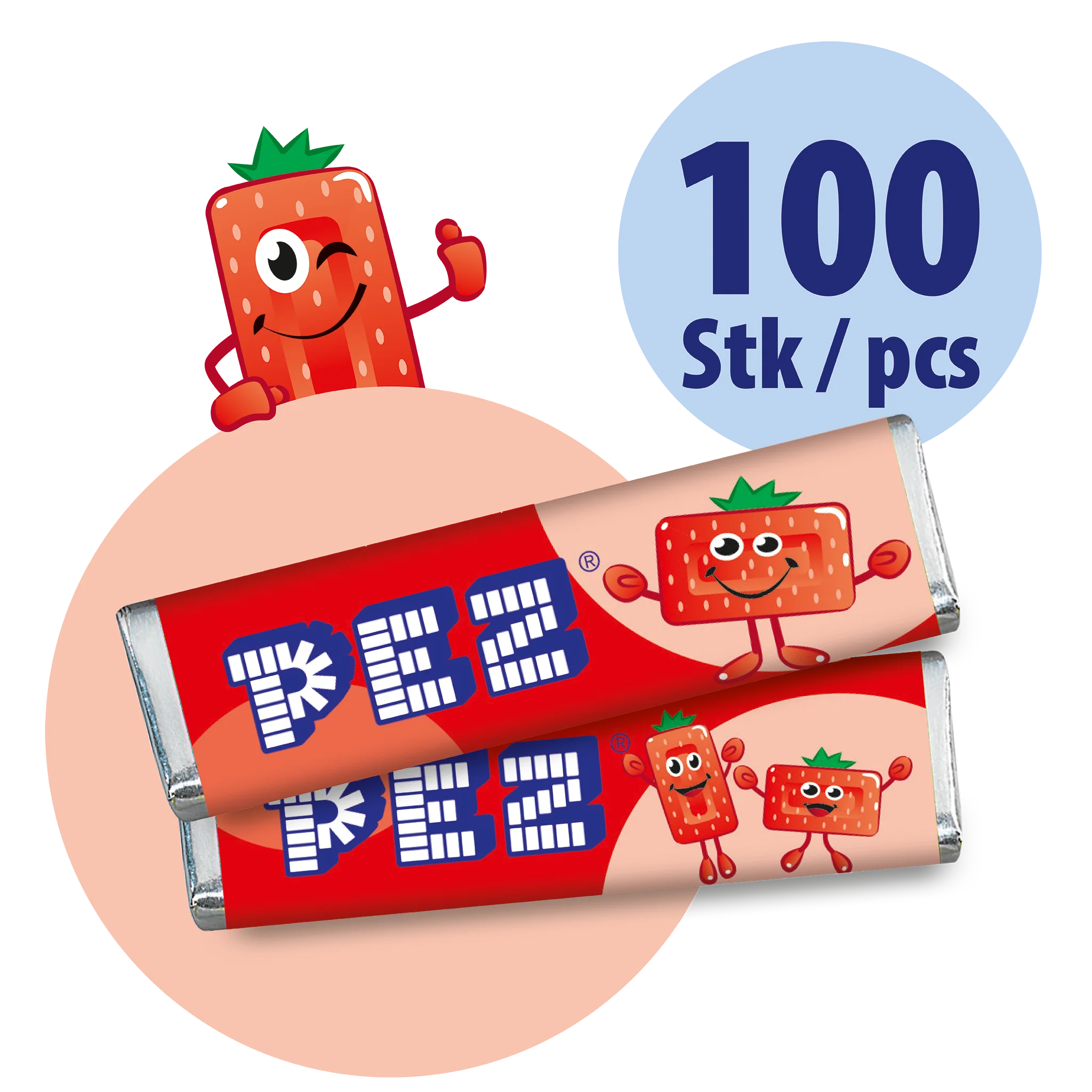 PEZ Bonbons Erdbeere Großpackung (100 Stk.)